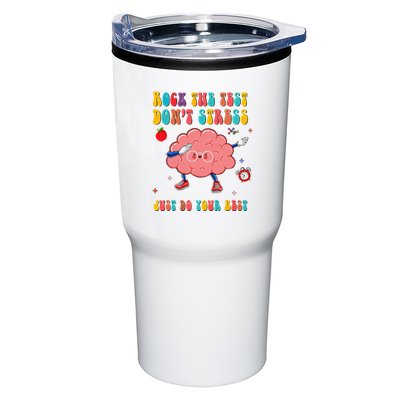 Rock the Test Don't Stress Testing Day Teacher Student Gift Tumbler