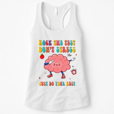 Rock the Test Don't Stress Testing Day Teacher Student Gift Womens Tank Top