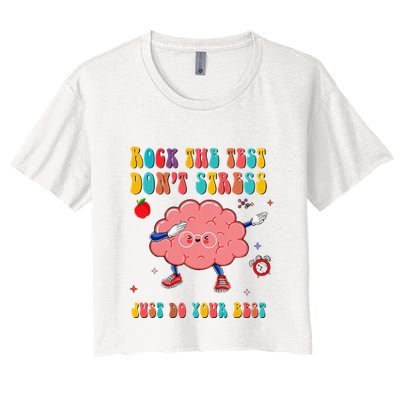 Rock the Test Don't Stress Testing Day Teacher Student Gift Crop Top