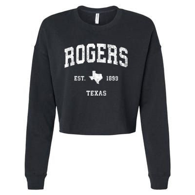 Rogers Texas Tx Vintage Athletic Sports Cropped Pullover Crew