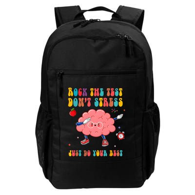 Rock The Test DonT Stress Just Do Your Best Funny Testing Day Backpack