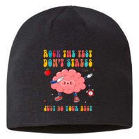 Rock The Test DonT Stress Just Do Your Best Funny Testing Day Sustainable Beanie