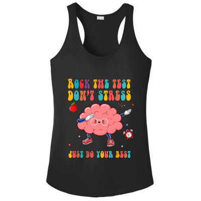 Rock The Test DonT Stress Just Do Your Best Funny Testing Day Ladies PosiCharge Competitor Racerback Tank