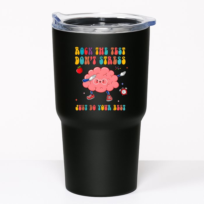 Rock The Test DonT Stress Just Do Your Best Funny Testing Day Tumbler