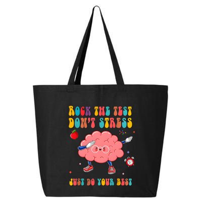 Rock The Test DonT Stress Just Do Your Best Funny Testing Day 25L Jumbo Tote