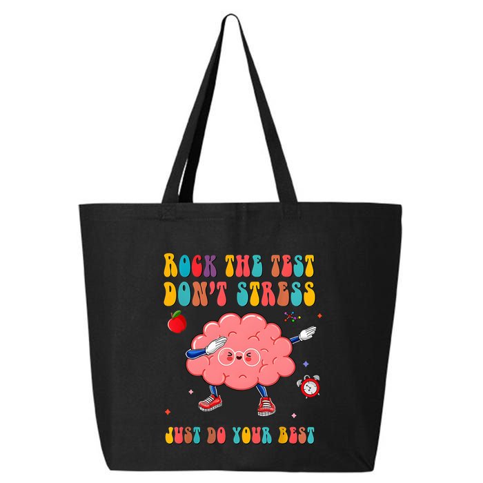 Rock The Test DonT Stress Just Do Your Best Funny Testing Day 25L Jumbo Tote