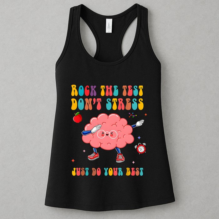 Rock The Test DonT Stress Just Do Your Best Funny Testing Day Womens Tank Top
