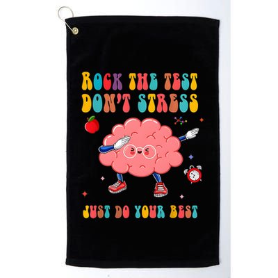 Rock The Test DonT Stress Just Do Your Best Funny Testing Day Golf Towel