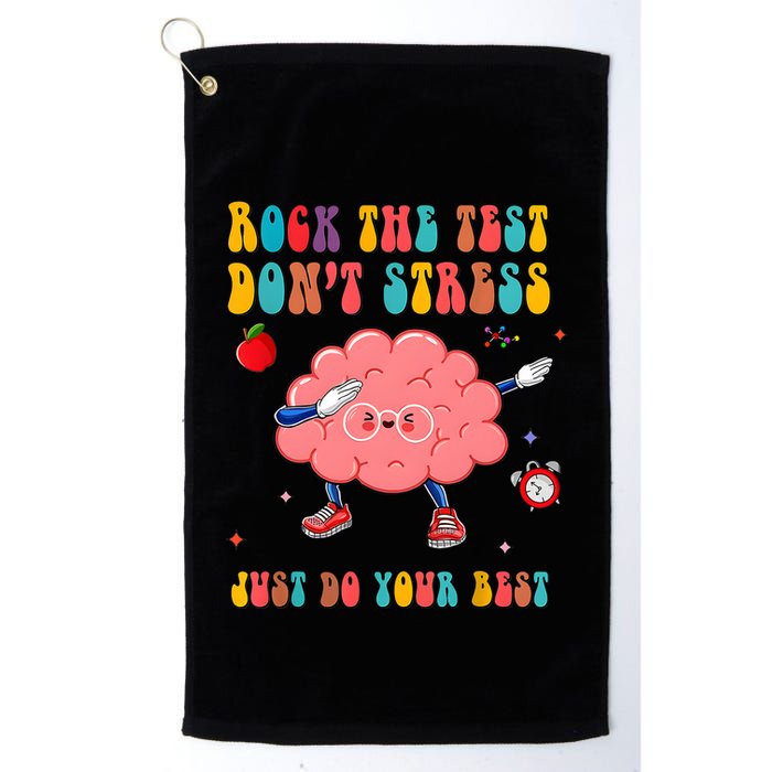 Rock The Test DonT Stress Just Do Your Best Funny Testing Day Golf Towel