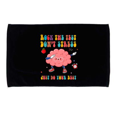 Rock The Test DonT Stress Just Do Your Best Funny Testing Day Microfiber Hand Towel