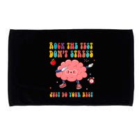 Rock The Test DonT Stress Just Do Your Best Funny Testing Day Microfiber Hand Towel