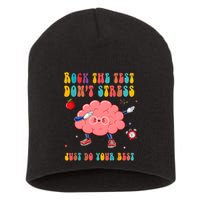 Rock The Test DonT Stress Just Do Your Best Funny Testing Day Short Acrylic Beanie