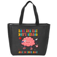 Rock The Test DonT Stress Just Do Your Best Funny Testing Day Zip Tote Bag