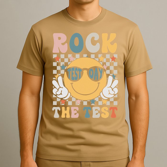 Rock The Test Testing Day Retro Smile Face Teacher Student T-Shirt