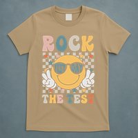 Rock The Test Testing Day Retro Smile Face Teacher Student T-Shirt