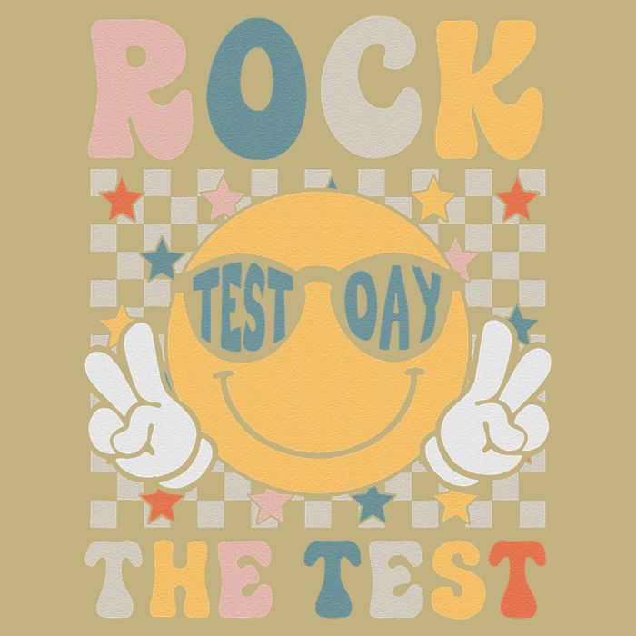 Rock The Test Testing Day Retro Smile Face Teacher Student T-Shirt