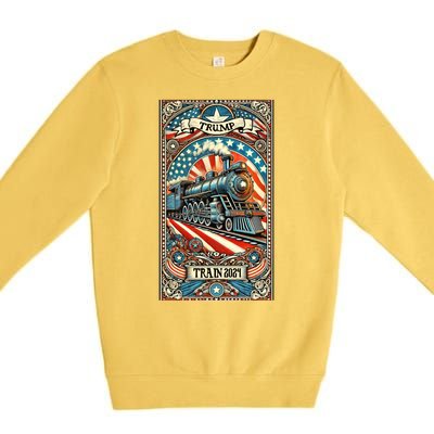 Retro Trump Tarot Card 2024 Premium Crewneck Sweatshirt