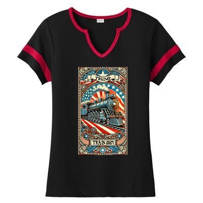 Retro Trump Tarot Card 2024 Ladies Halftime Notch Neck Tee