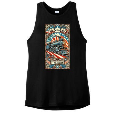 Retro Trump Tarot Card 2024 Ladies PosiCharge Tri-Blend Wicking Tank