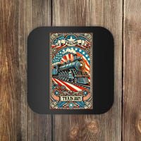 Retro Trump Tarot Card 2024 Coaster