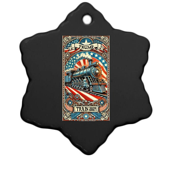 Retro Trump Tarot Card 2024 Ceramic Star Ornament