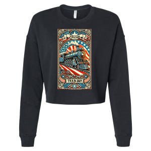 Retro Trump Tarot Card 2024 Cropped Pullover Crew