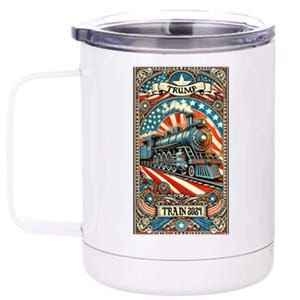 Retro Trump Tarot Card 2024 12 oz Stainless Steel Tumbler Cup