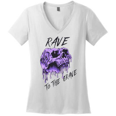 Rave To The Grave Women's V-Neck T-Shirt