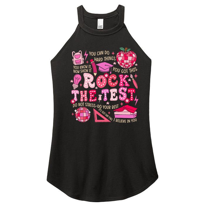 Rock The Test Testing Day Motivational Teacher Student Women’s Perfect Tri Rocker Tank