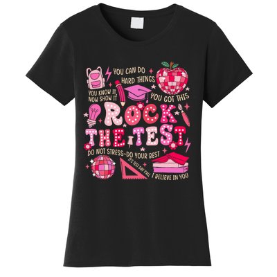 Rock The Test Testing Day Motivational Teacher Student Women's T-Shirt