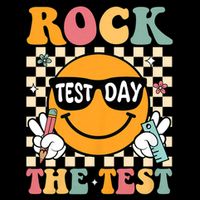 Rock The Test Testing Day Retro Motivational Student Mousepad