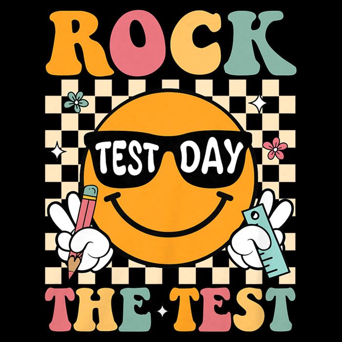 Rock The Test Testing Day Retro Motivational Student Mousepad