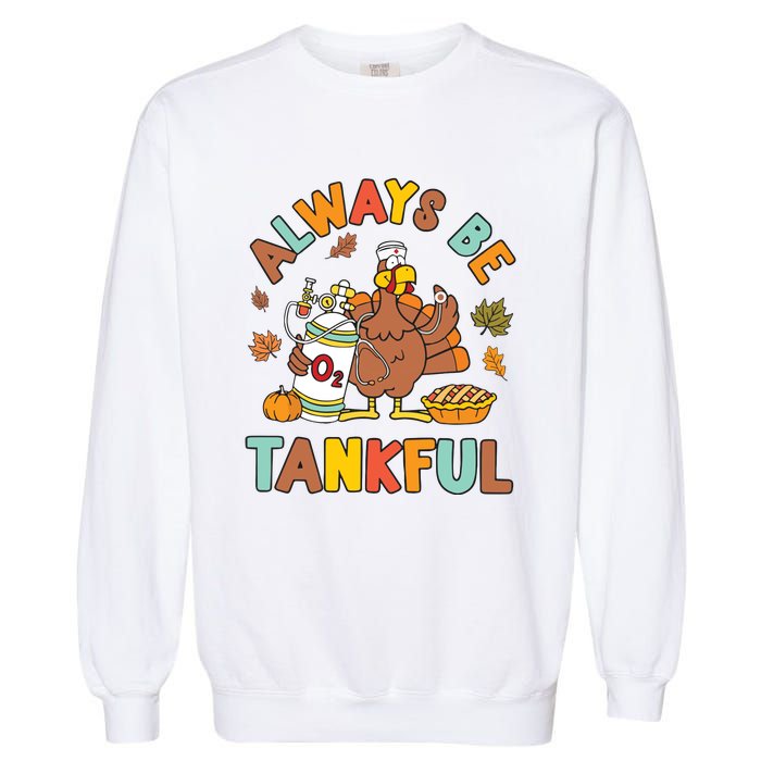 Respiratory Therapist Thanksgiving Nurse Autumn Fall Turkey Garment-Dyed Sweatshirt