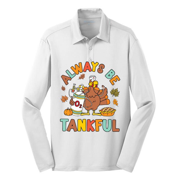 Respiratory Therapist Thanksgiving Nurse Autumn Fall Turkey Silk Touch Performance Long Sleeve Polo