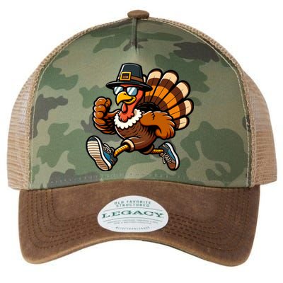 Running Turkey Turkey Trot Running Thanksgiving Legacy Tie Dye Trucker Hat