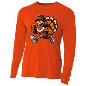 Running Turkey Turkey Trot Running Thanksgiving Cooling Performance Long Sleeve Crew