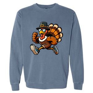 Running Turkey Turkey Trot Running Thanksgiving Garment-Dyed Sweatshirt