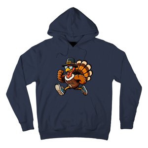 Running Turkey Turkey Trot Running Thanksgiving Hoodie