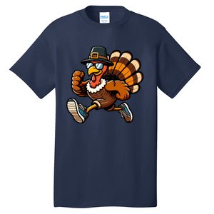 Running Turkey Turkey Trot Running Thanksgiving Tall T-Shirt