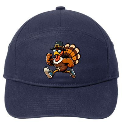 Running Turkey Turkey Trot Running Thanksgiving 7-Panel Snapback Hat