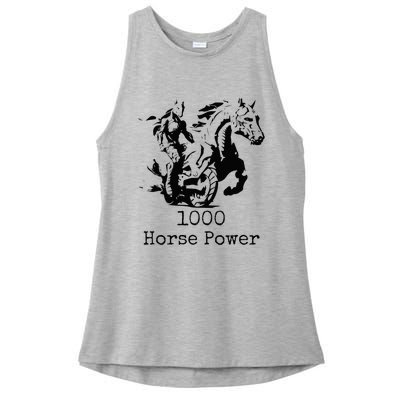 Ride the Thunder 1000 Horse Power Ladies PosiCharge Tri-Blend Wicking Tank