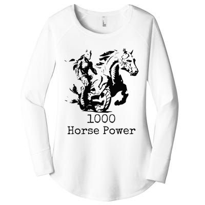 Ride the Thunder 1000 Horse Power Women's Perfect Tri Tunic Long Sleeve Shirt