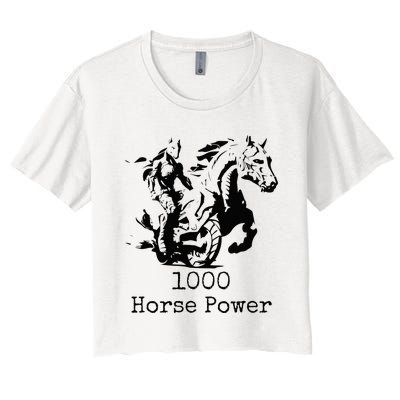 Ride the Thunder 1000 Horse Power Women's Crop Top Tee