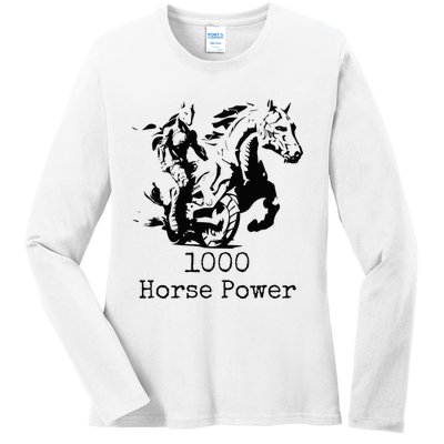 Ride the Thunder 1000 Horse Power Ladies Long Sleeve Shirt