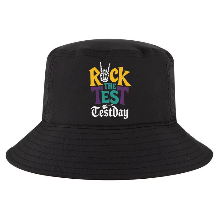 Rock The Test Testing Day Hand Skeleton Teacher Student Cool Comfort Performance Bucket Hat