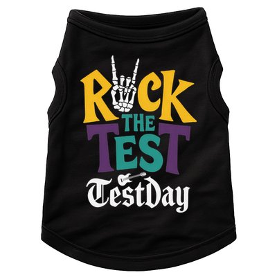 Rock The Test Testing Day Hand Skeleton Teacher Student Doggie Tank