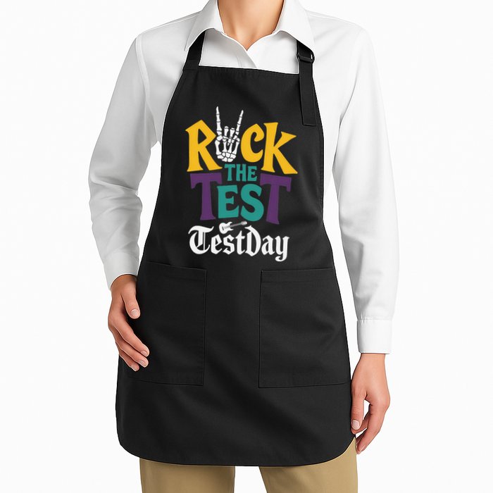Rock The Test Testing Day Hand Skeleton Teacher Student Apron