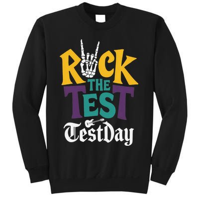 Rock The Test Testing Day Hand Skeleton Teacher Student Sweatshirt