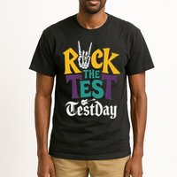 Rock The Test Testing Day Hand Skeleton Teacher Student Tall T-Shirt
