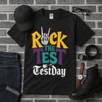 Rock The Test Testing Day Hand Skeleton Teacher Student Tall T-Shirt